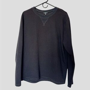 Mens Black Long Sleeve Waffle Shirt, Express